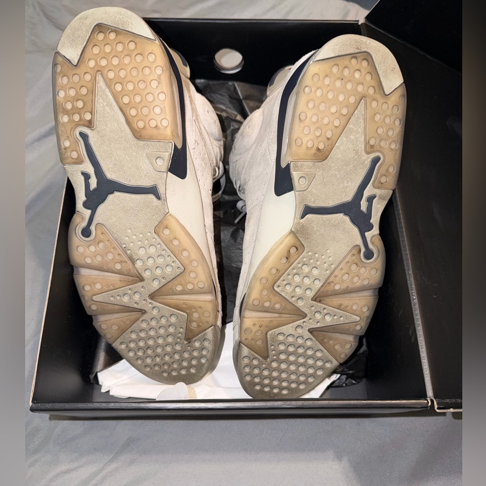 Men’s Air Jordan Retro 6 ‘Georgetown’ Gray & Navy Blue Sneakers - Picture 7 of 8